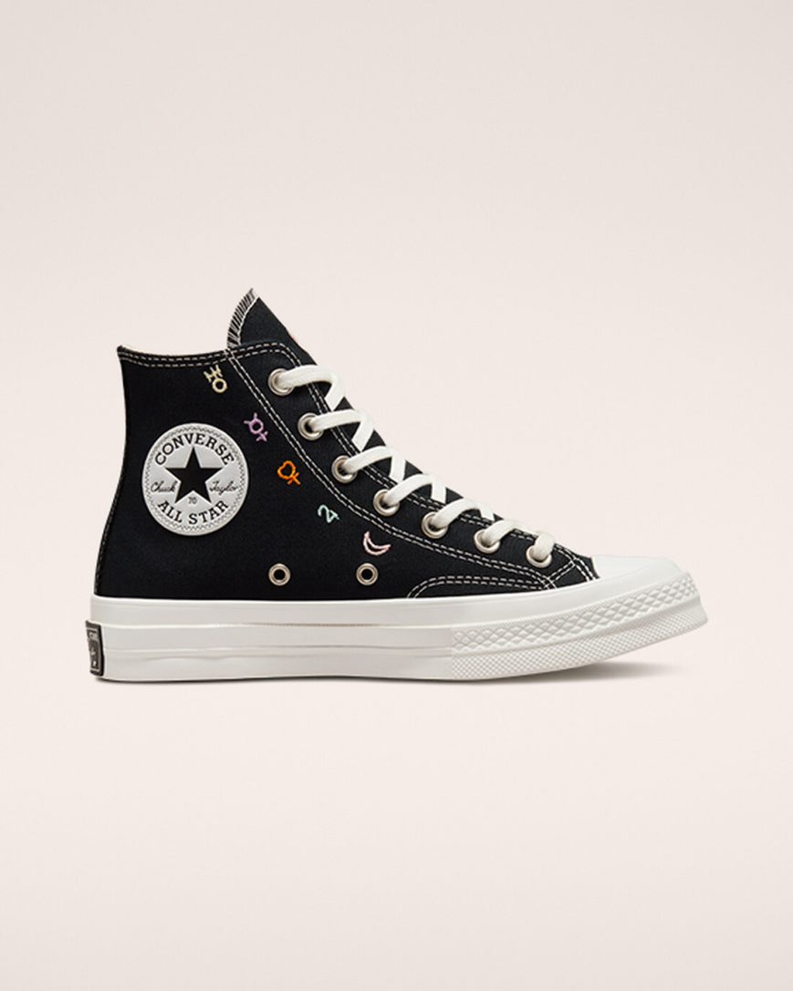 Dámské Boty Vysoké Converse Chuck 70 Mystic Symbols Černé Bílé | CZ XRDO71